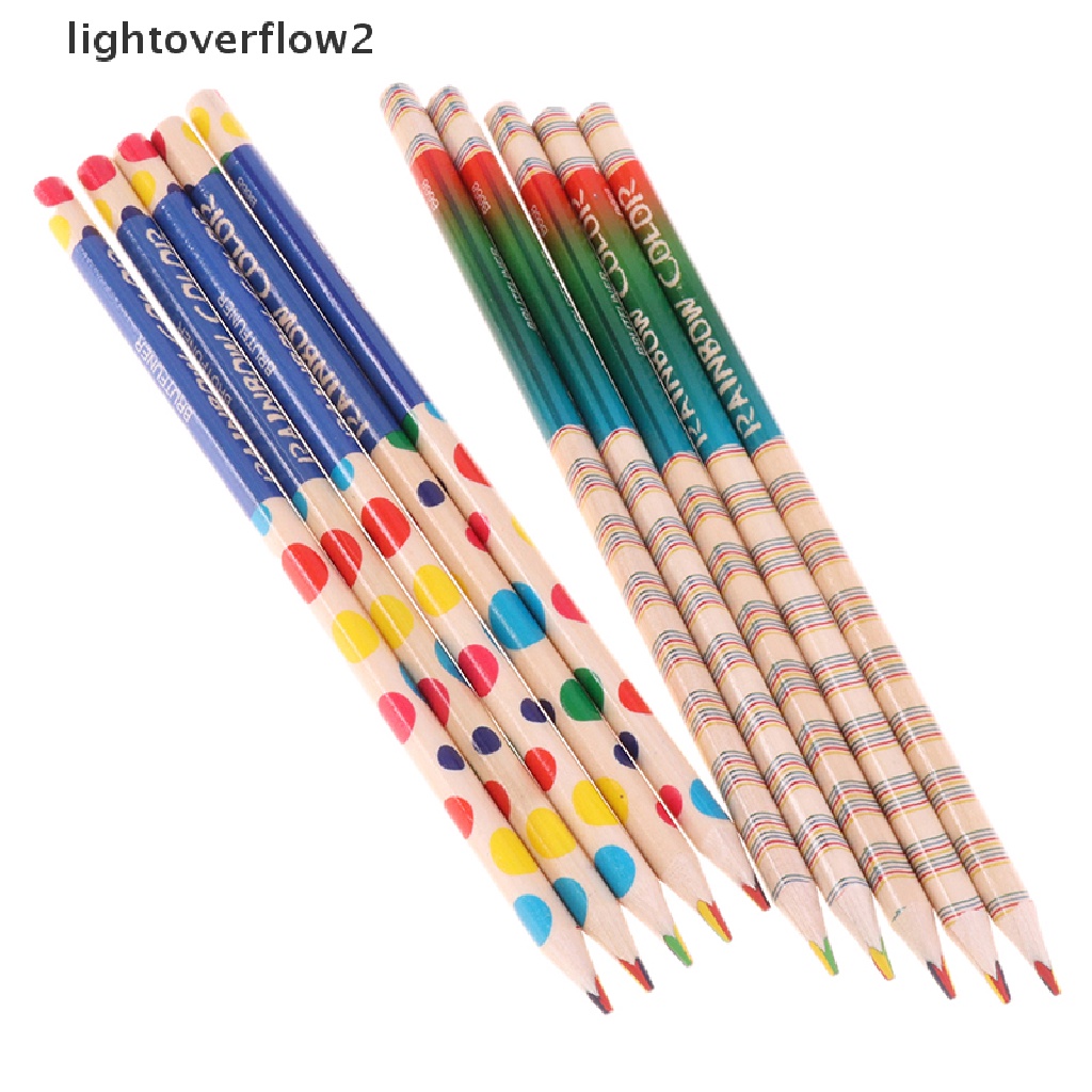 (lightoverflow2) 10pcs / Set Pensil Warna Satu Inti Tipis Untuk Stationery (ID)