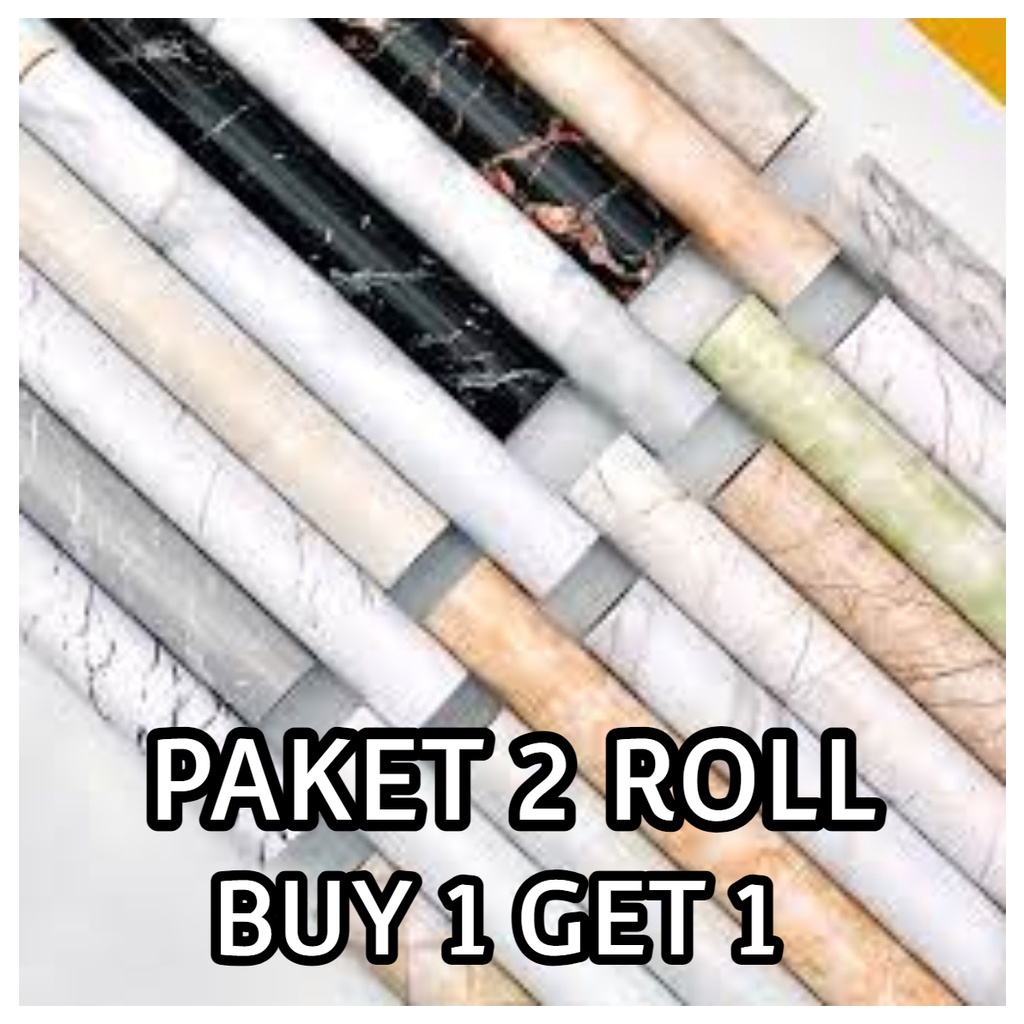 COD Promo Termurah ! Paket 2 Roll Wallpaper Stiker Dinding Walpaper Marmer