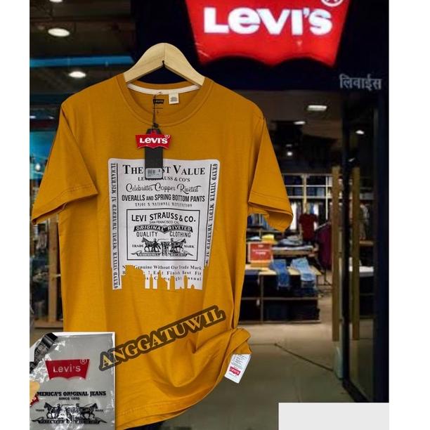 Kaos LEVIS impor super premium, full accesories bahan katun kombad 24 s original (KODE 517)