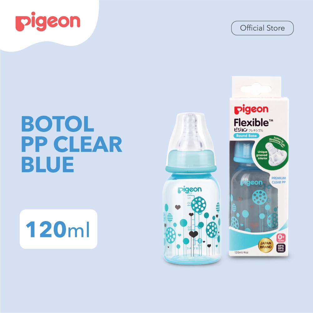 PIGEON Botol Susu PP Clear RP 120ml - BLUE