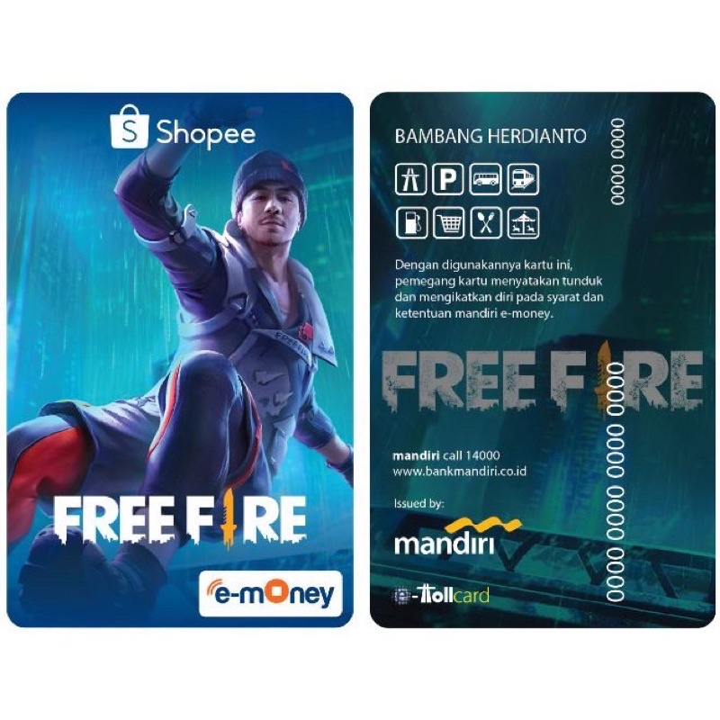 Kartu Emoney Shopee x Mandiri E-money - Garena Free Fire Jota E Money Card Toll KRL Bus TJ dll not f