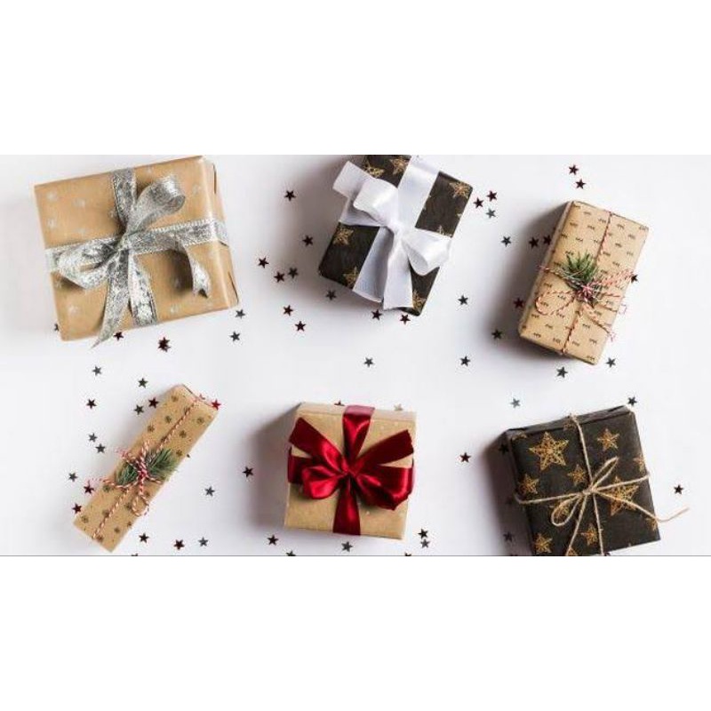 

Tambahan bungkus kado pita custom nama