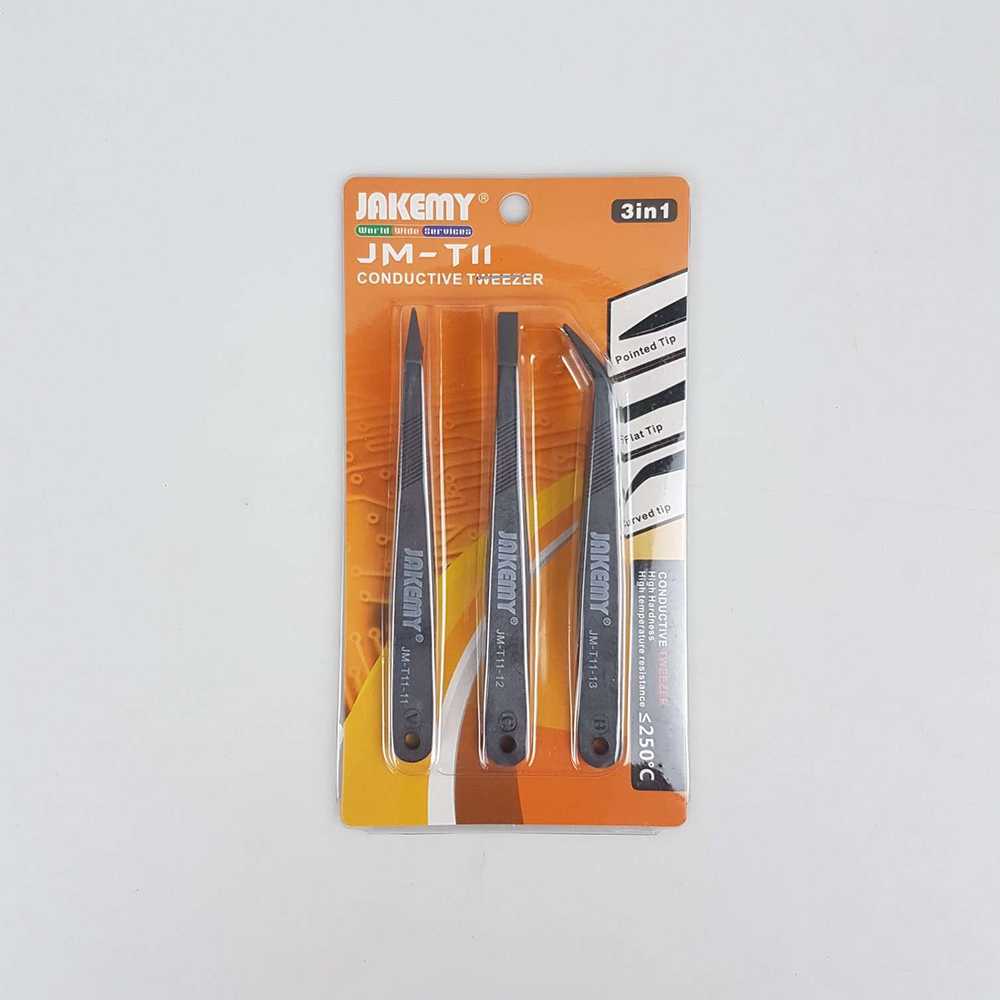 COD Pinset Anti Statik Tweezers Pinset ESD Presisi Bahan Nylon dan Carbon Fiber