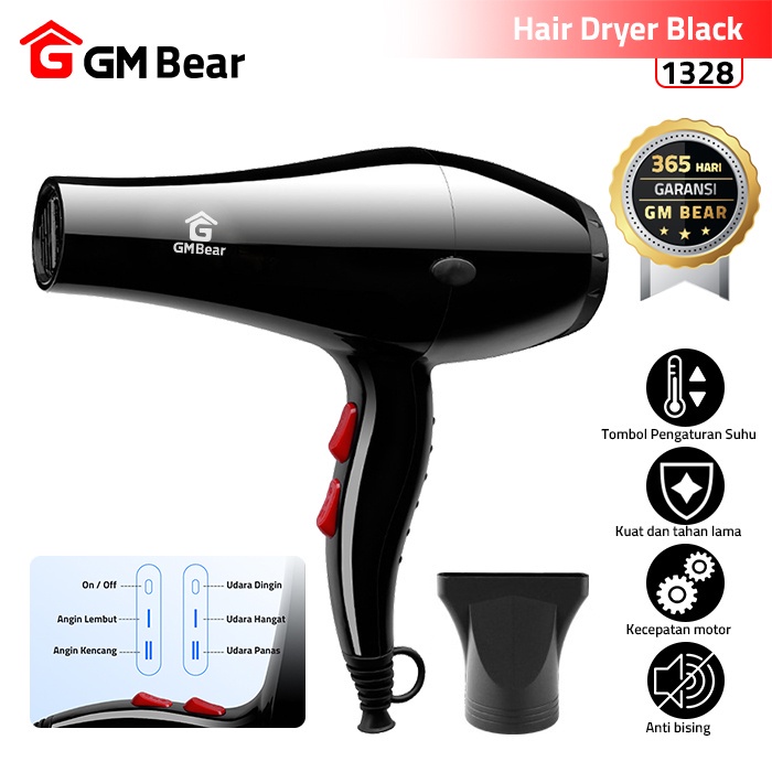 GM Bear Hair Dryer Profesional - Vlasy Alat Pengering Rambut