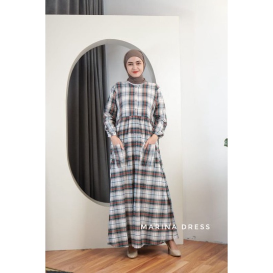 Marina Dress || Dress kotak Premium || Gamis Triset