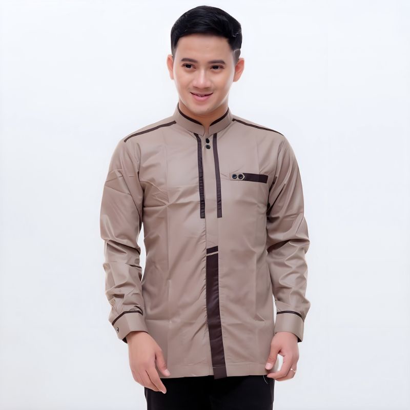 Koko Dewasa Lengan Panjang Motif Khatulistiwa Warna Coksu Terbaru Original Hilwa Collection