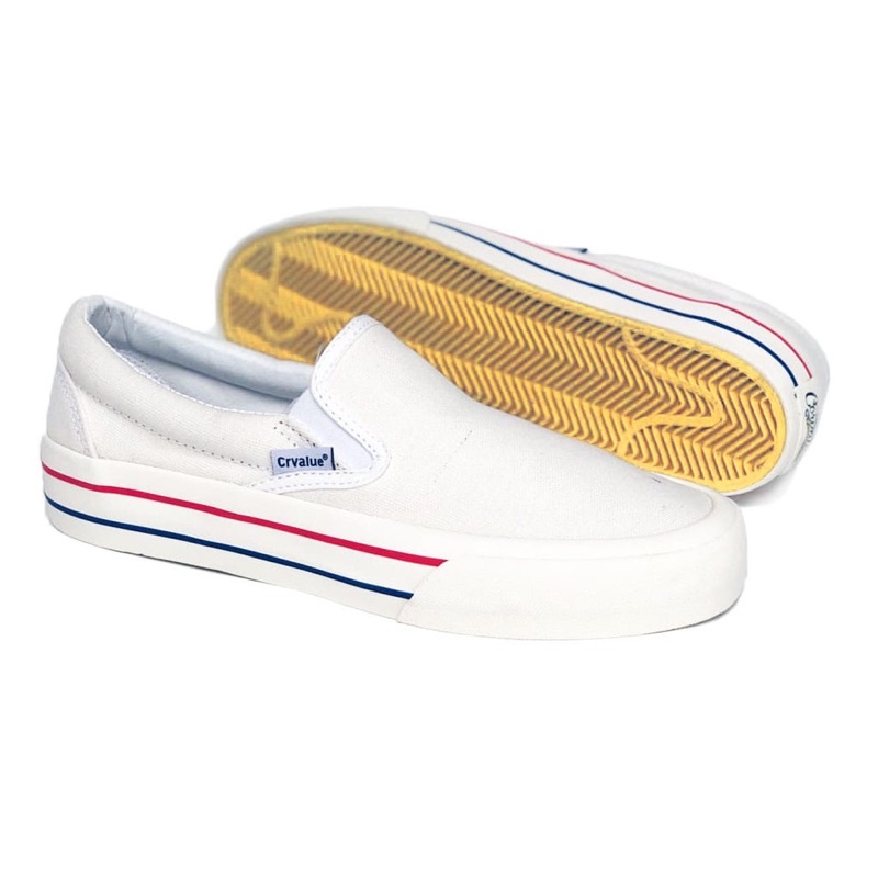 Sepatu Slip On Corvaluefootweaer Salvador offwhite merahbiru