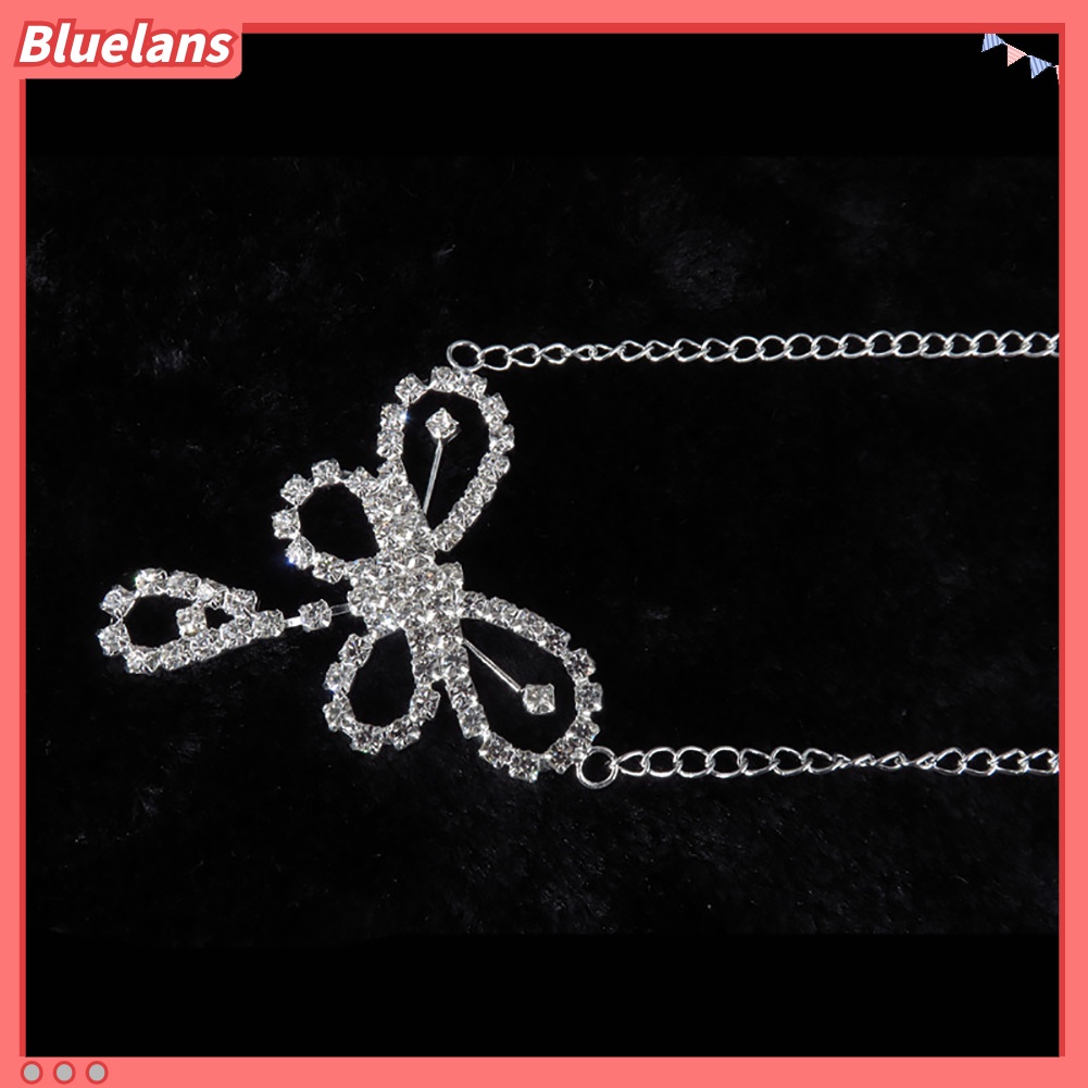 Bluelans Women Sexy Glittery Rhinestone Butterfly Dance Body Belly Waist Chain Gift