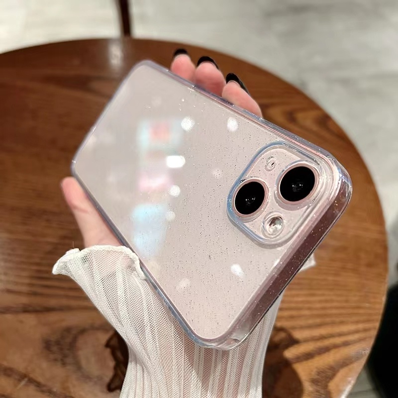 Soft Case Silikon Transparan Glitter Warna Permen Untuk iPhone 14 Pro Max 13 11 12 Pro 12 Mini X XR XS Max SE 2020 7 8 Plus 6 6s