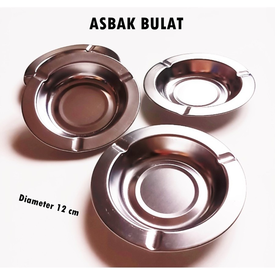 Asbak Stainless Bulat 12 cm | distshop