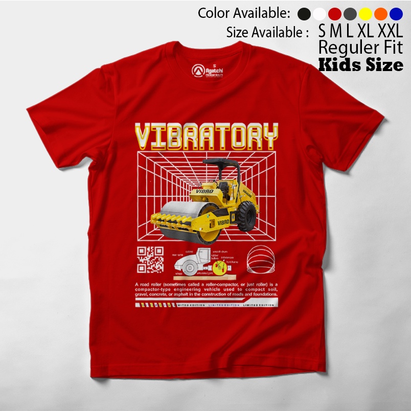 Baju Kaos Atasan Anak Laki-laki Streetwear Vibratory Alat Berat Stum