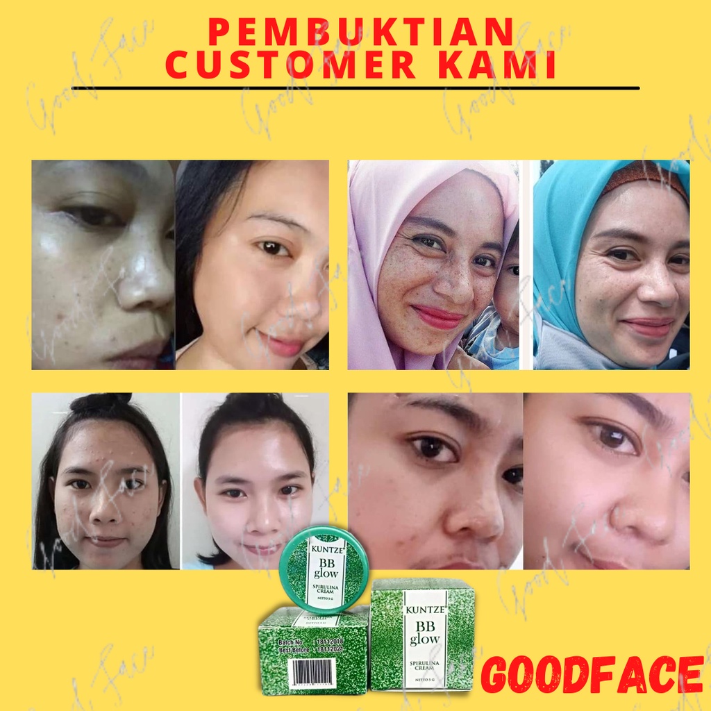 CREAM WAJAH GLOWING BPOM KUNTZE BB GLOW SPIRULINA KRIM WAJAH GLOWING KECANTIKAN