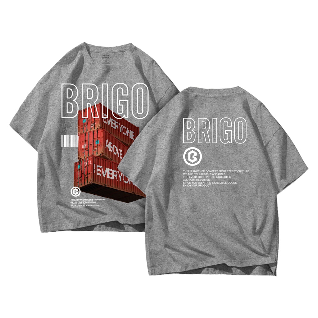 BRIGO Kaos Oversize Container Box II Kaos Oversize Print DTF II Kaos Jumbo Size Pria &amp; Wanita