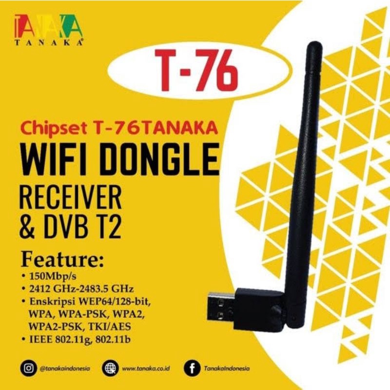 Dongle Wifi Tanaka T76 / Dongle Wifi STB (Set Top Box) TV Digital