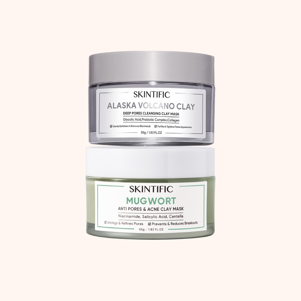 SKINTIFIC Alaska Volcano Clay + Mugwort Clay Mask Deep Pores Cleansing &amp; Anti Pores &amp; Acne Mud Mask [BPOM]