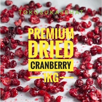 

Cranberry Dried Unsweetened Organic (Cranberries) -1kg - Dried Fruit - Buah Kering Suka Sehat