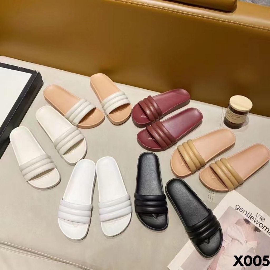 SANDAL WANITA KEKINIAN MODE SLIDES ANTI NORAK DILOVE BANYAK ORANG RUBBER IMPORT 005