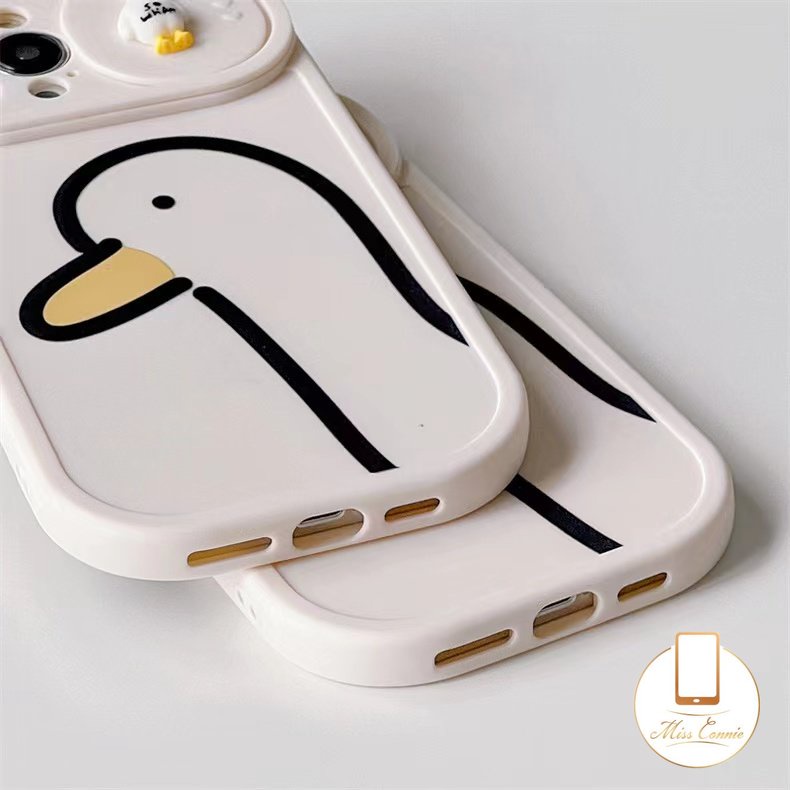 Soft Case TPU Motif Bebek 3D Untuk iPhone 7 8 Plus X XS 11 XR 11 Pro MAX 7 8 Plus 12 13 Pro MAX