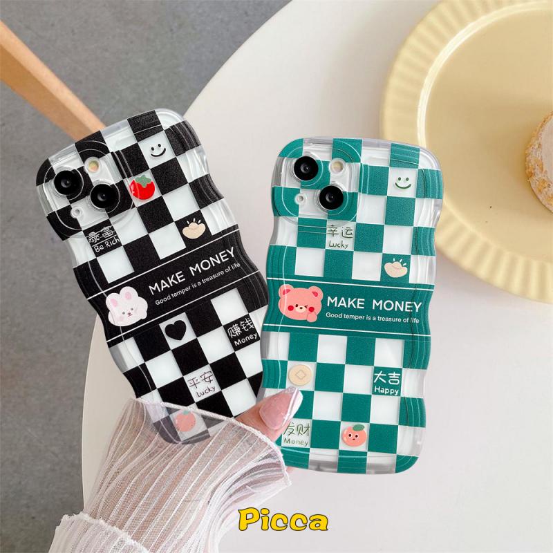 Soft Case Bahan Tpu Motif Beruang Kelinci Untuk IPhone 7 8 14 Plus 11 13 12 14 Pro Max XR 6 6s Plus XS Max X SE 2020