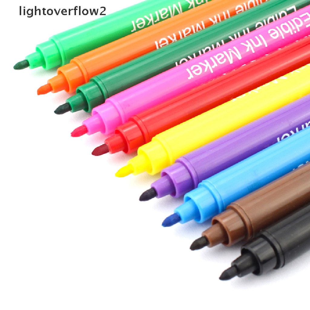 (lightoverflow2) 1pc Spidol Dua Sisi Bahan Food Grade Untuk Menggambar / Menulis / Mewarnai Kue DIY