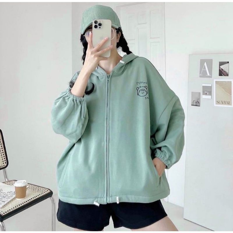 Jacket Cute Girl Oversize | Jaket Hoodie Lucu Wanita Oversize | Jaket Korean Style Lucu