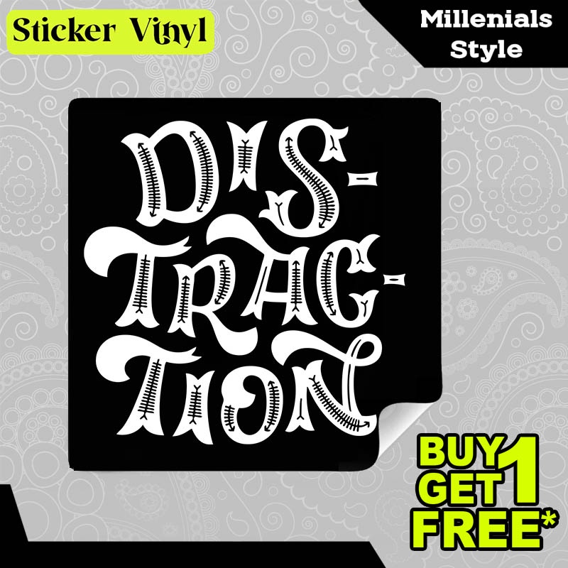 

Stiker Sticker Distraction Tulisan Gambar Unik Desain Keren dan Kekinian Aesthetic Bahan Vinyl Satuan Anti Air