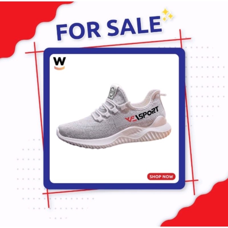 WAADOO Sport Shoes Pria WIND Sepatu Running Olahraga Abu