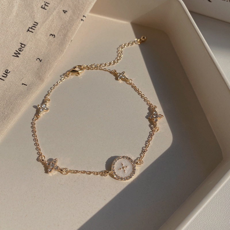 Gelang Tangan Alloy Wanita Desain Kupukupubintang Hias Opalberlian Imitasi
