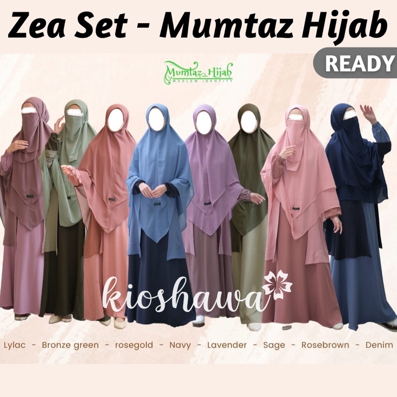 ZEA SET Mumtaz Hijab Official . Gamis Daily Dress Set Khimar Nonpad Tali Non Pad
