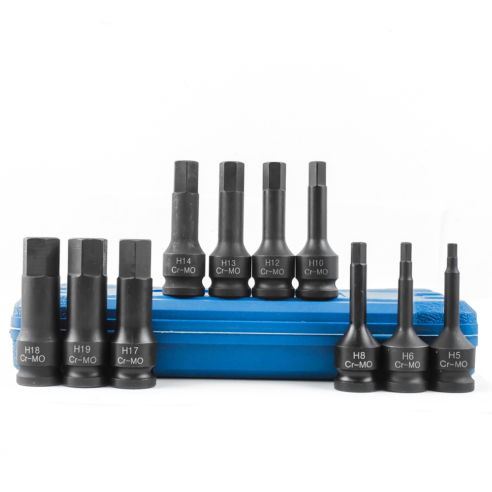 Mata Socket Segi Enam Impact Socket Bits 1/2 Inch Driver Torx Hex Socket Set Tools H5-H19
