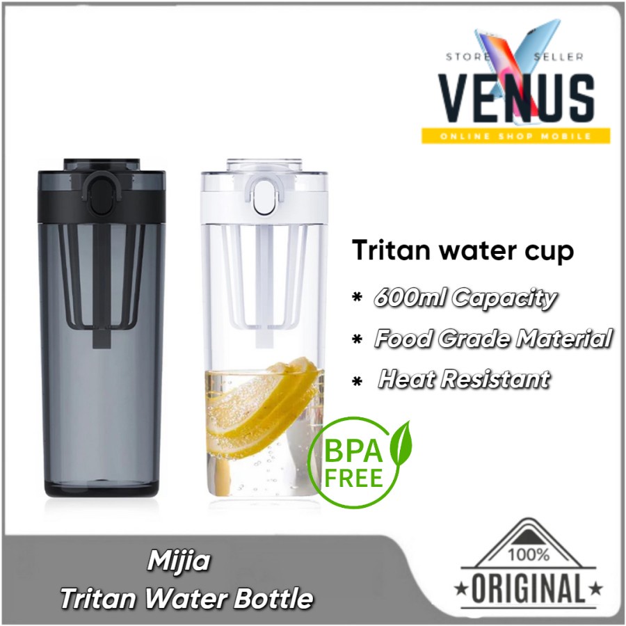 Mijia Tritan Water Cup 600ML 2in1 Botol Minum Whey Shaker BPA Free