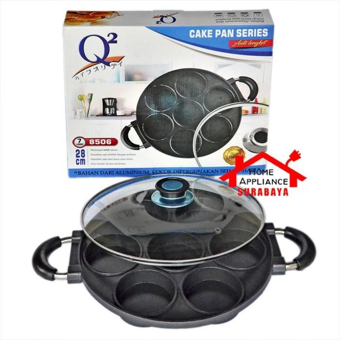 Cetakan Kue Lumpur Martabak Mini 7 Lubang Datar Anti Lengket Q2 8506
