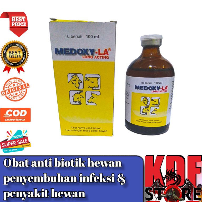 Medoxy LA 100ml - Antibiotik Untuk Ayam - Sapi - Kambing