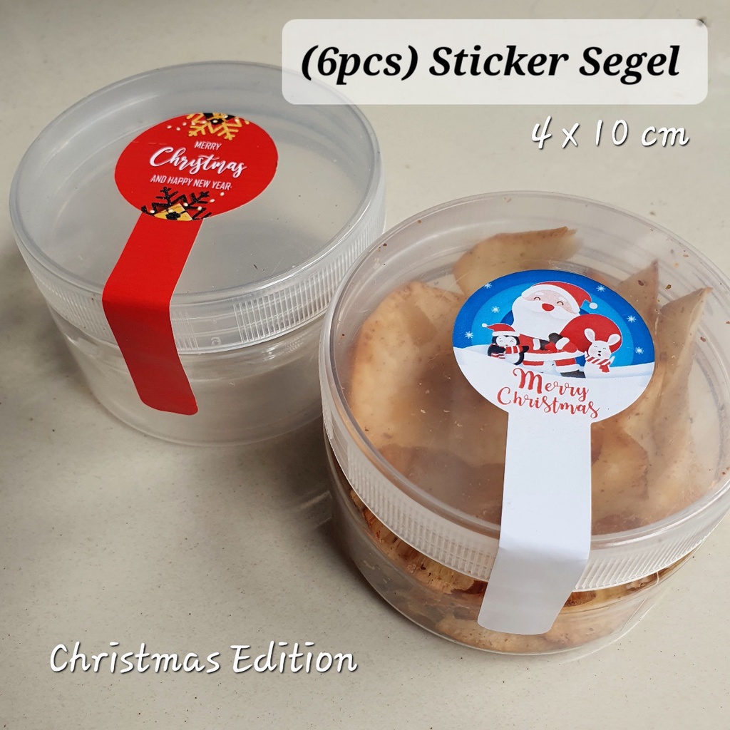 

(6 pcs) Sticker Segel Toples Paper Bag Hampers Tema Natal Merry Christmas Santa
