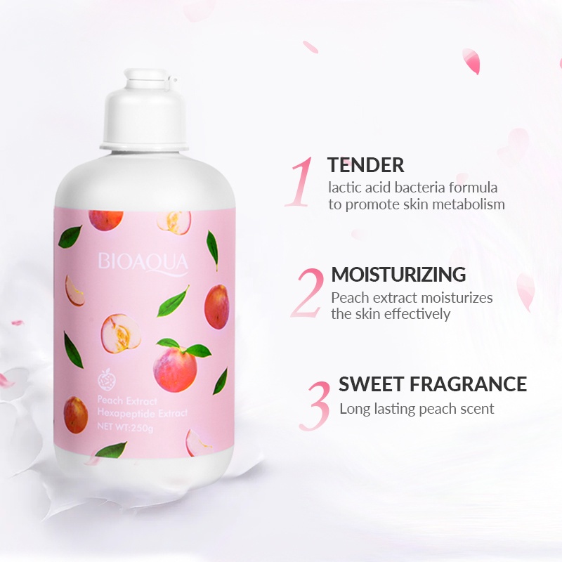 BISA COD BPOM BIOAQUA Body Lotion PEACH / Lotion Pemutih Badan 250ml RUMAH CANTIK 354