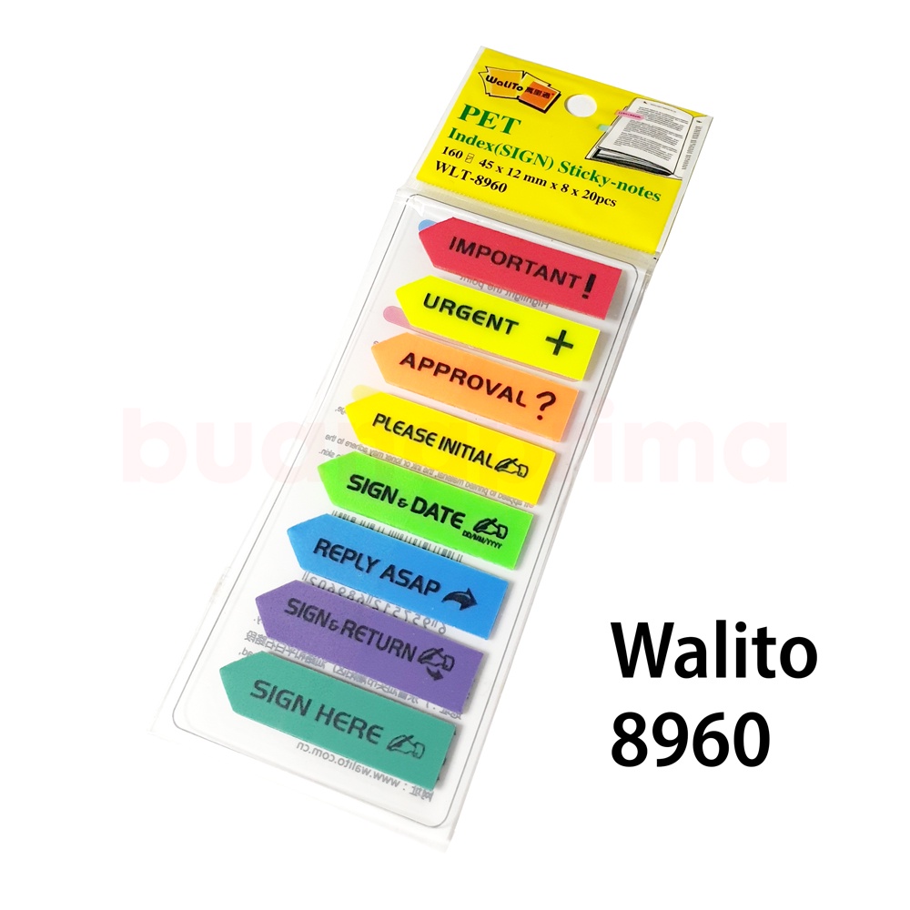 

Sticky Notes PLASTIK WALITO 8960 Index Sign Post Stick Note It Here Tempelan Stiker Plastik