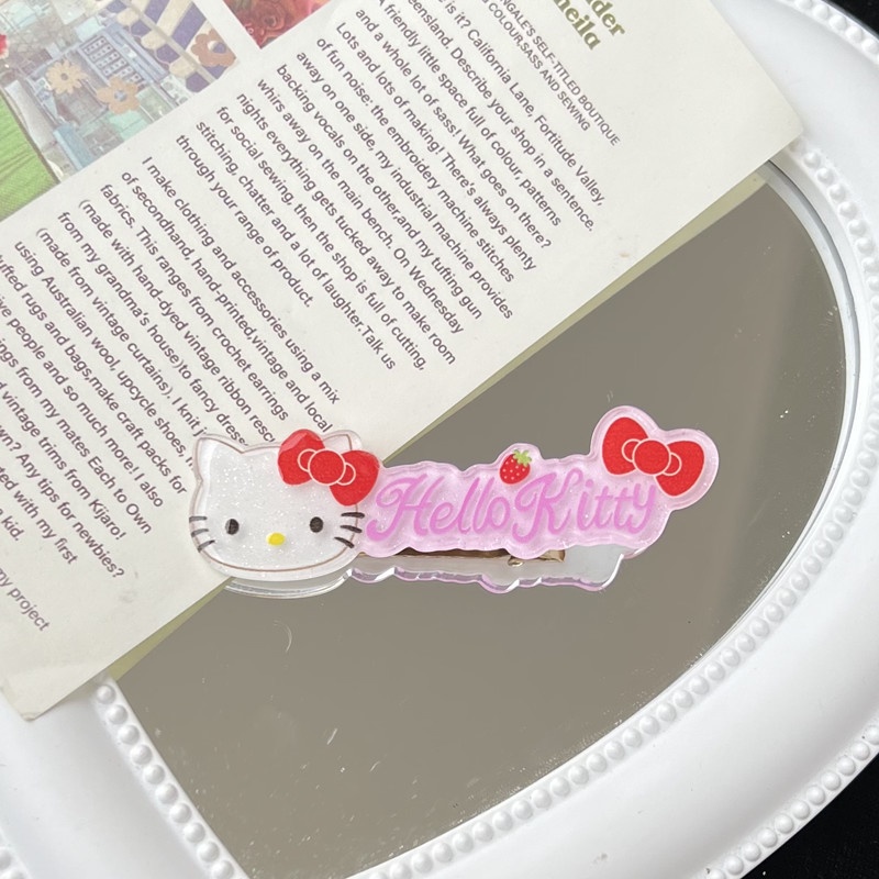 Mhang Jepit Rambut Motif Kartun Sanrio / Huruf Warna Permen Bahan Akrilik Untuk Aksesoris Anak Perempuan