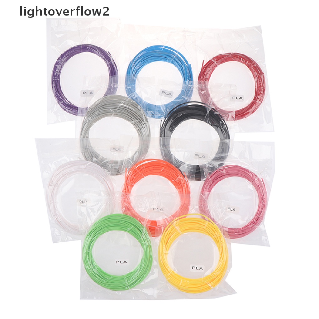 (lightoverflow2) Filamen PLA 1.75mm Panjang 10m Untuk Refill Pring 3D Pen