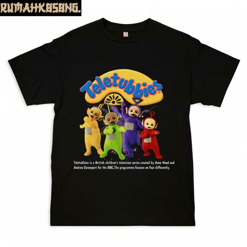 kaos TELETUBBIES tshirt distro baju together family teletubbies t-shirt hitam oversize rap tee lokal