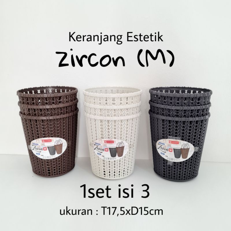 Keranjang estetik serbaguna ZIRCON Medium (1set isi 3pc)