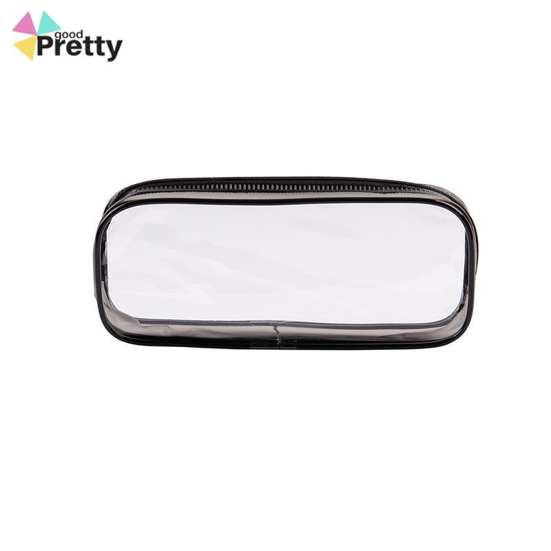 Korea Transparent Pensil Case PVC Student Stationery Zipper Pen Bag Travel Portable Toiletry Makeup Storage Bag