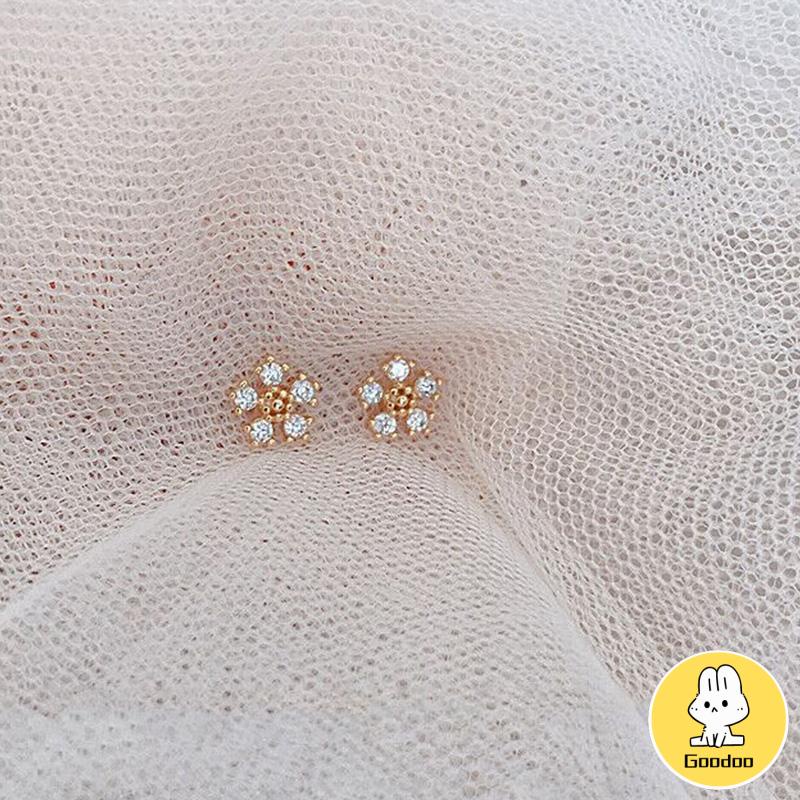 Anting Pejantan Kristal Berlian Titanium Steel S925 Untuk Wanita -Doo -Doo