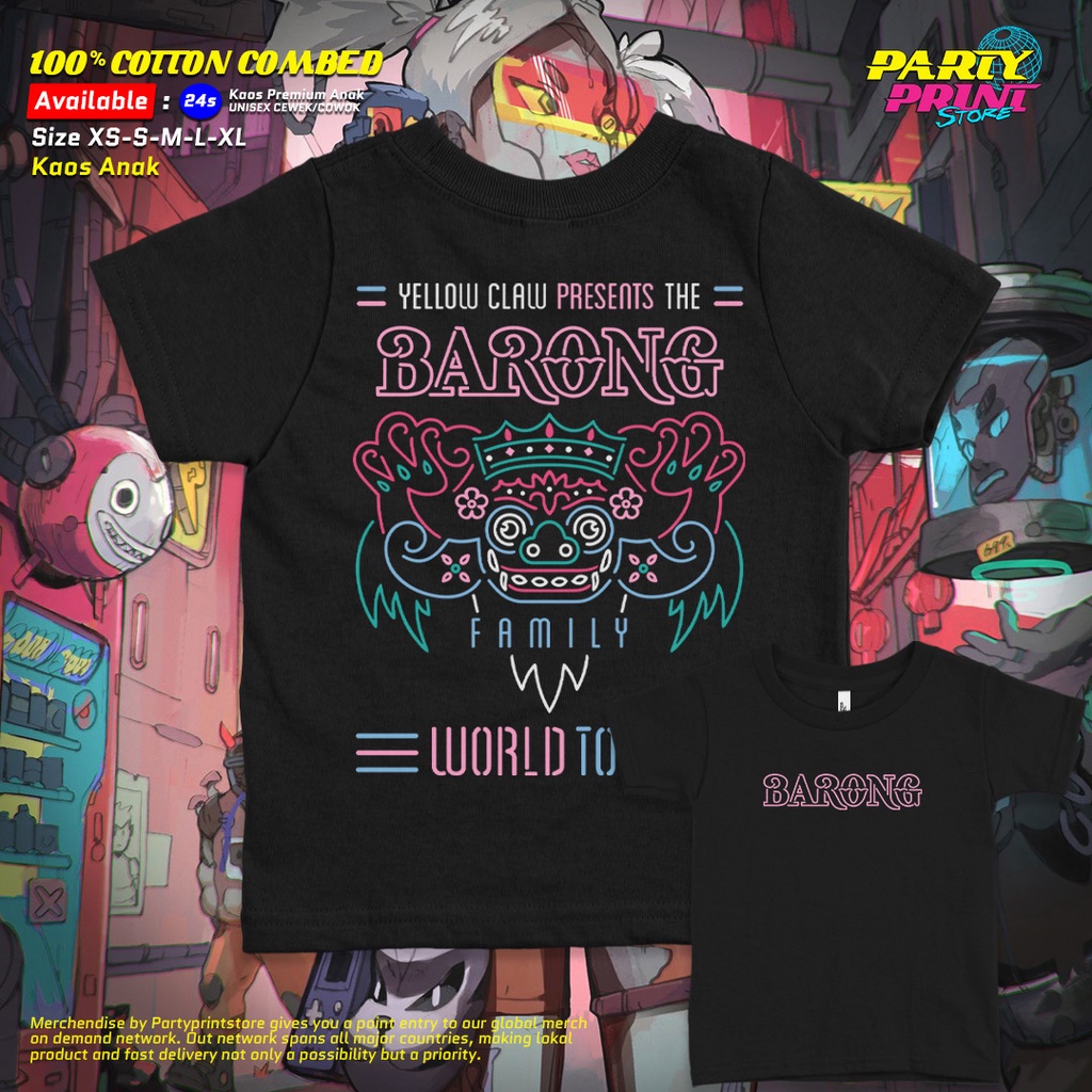 Partyprintstore Kaos Anak Cowok Band Yellow Claw Barong World Tour II