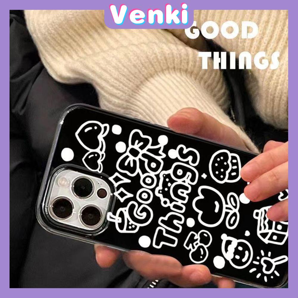 Case For iPhone 14 Series TPU Soft Case Creative English Graffiti Glossy Black Candy Case Camera Protection Shockproof For iPhone 14 13 12 11 Plus Pro Max 7 Plus X XR