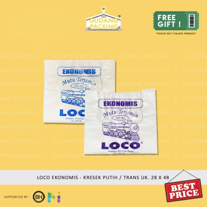 

LOCO Ekonomis - Kantong Plastik Kresek Putih Uk 28 x 48