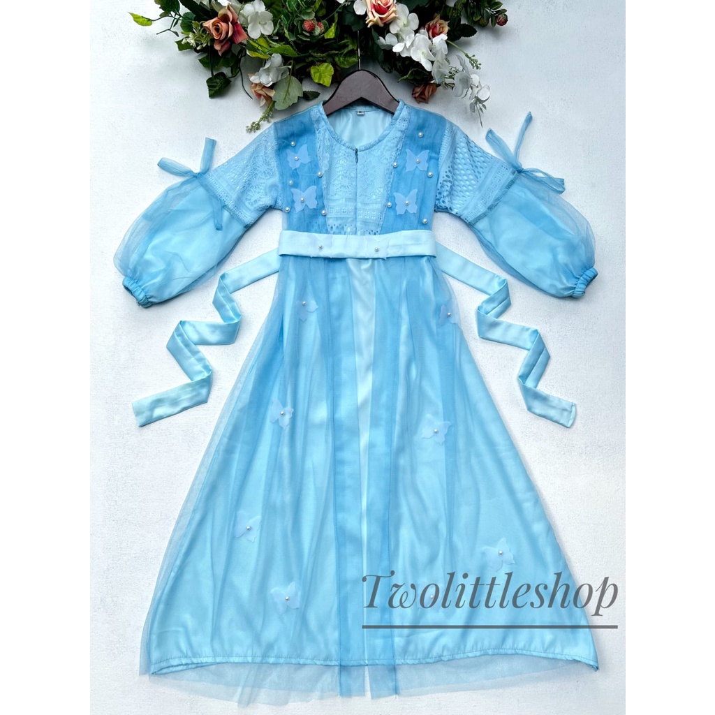 Gamis brukat anak kupu-kupu