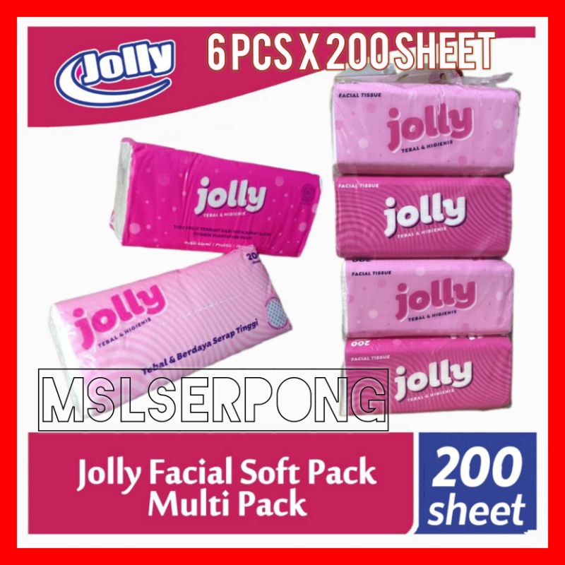 JOLLY BY PASEO 250s X 5 PCS TISSU WAJAH HALUS &amp; LEMBUT /  FACIAL TISSU / TISSU WAJAH