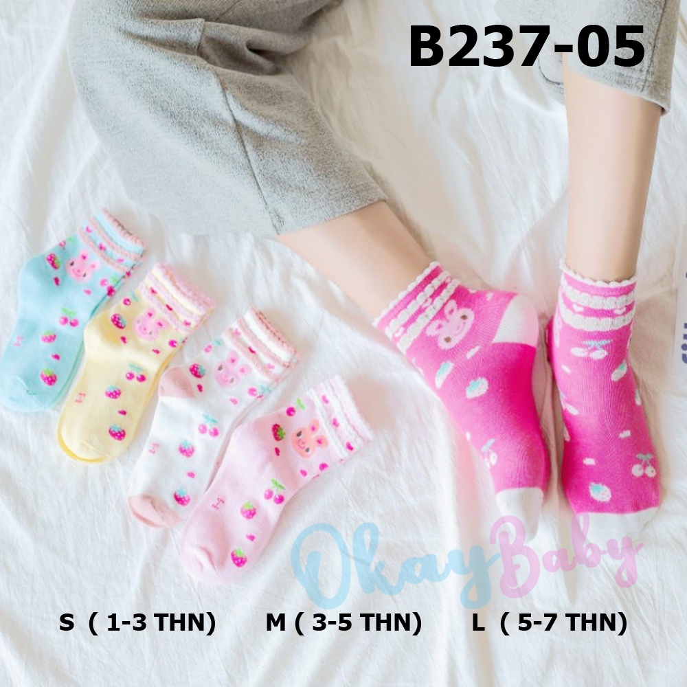 Okaybaby B237 Kaos Kaki Import Anak Perempuan Motif Terbaru Karakte Lucu 1-7 Tahun