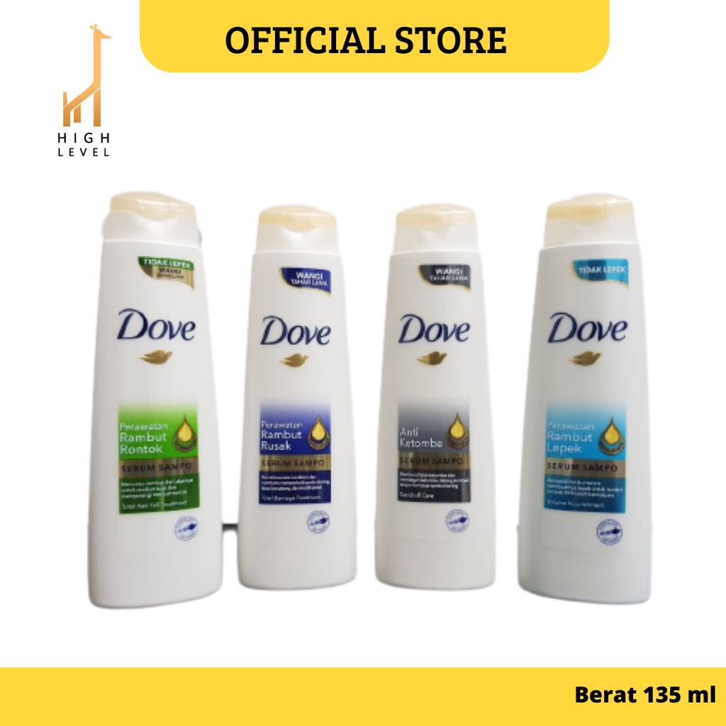 Shampo Sampo Dove Serum Shampo Anti Ketombe Perawatan Rambut Rontok Rusak Lepek 135 ml