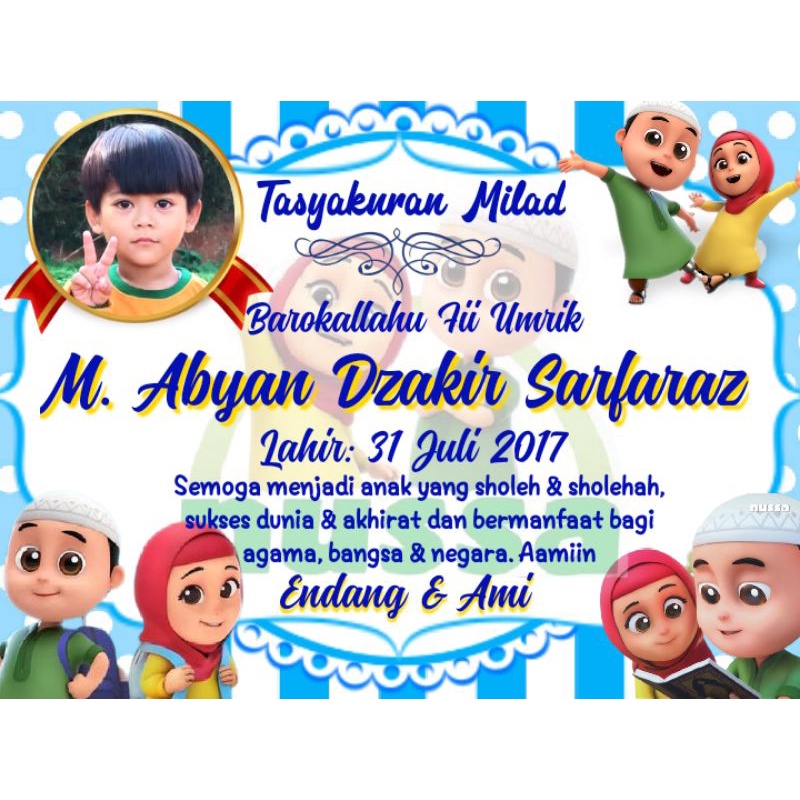 

50 Lembar Stiker Label Nasi Box Acara Khitanan - Ulang Tahun - Aqiqah - Kelahiran Karaktee Nusa Rara